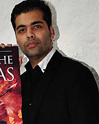 Karna Johar during the launch Amish Tripathi's 3rd book cover on the Shiva Trilogy, The Oath of the Vayuputras