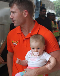 David Warner at Sunrisers Hyedrabad Team at Airport