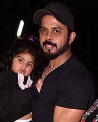 Sreesanth with his wife and daughter