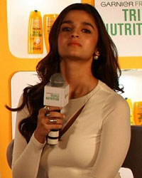 Alia Bhatt during the launch of Garnier Fructis Triple Nutrition shampoo