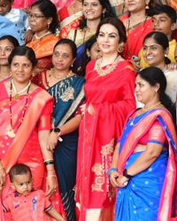 The Ambani family hosted a grand mass wedding ceremony for over 50 underprivileged couples from Maharashtra's Palghar