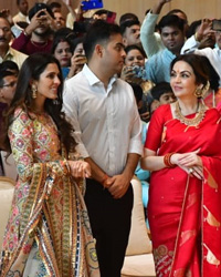 The Ambani family hosted a grand mass wedding ceremony for over 50 underprivileged couples from Maharashtra's Palghar