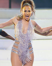 Jennifer Lopez performs a tribute to singer Celia Cruz at the 41st American Music Awards in Los Angeles, California