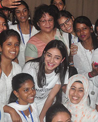 Ananya Panday at an interaction with students of Isabella Thoburn College in Lucknow for her initiative So Positive