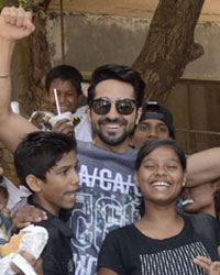 Ayushmann Khurrana with children from Catherine of Sienna School and Orphanage