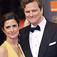 British actor Colin Firth and his wife Livia Giuggioli arrive at the BAFTA awards ceremony