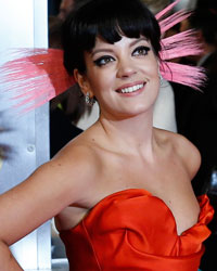 Lily Allen arrives at the British Academy of Film and Arts (BAFTA) awards ceremony at the Royal Opera House in London