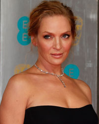 Actress Uma Thurman arrives at the British Academy of Film and Arts (BAFTA) awards ceremony at the Royal Opera House in London