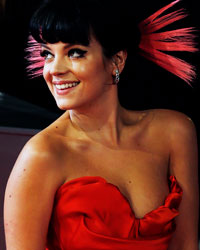 Lily Allen arrives at the British Academy of Film and Arts (BAFTA) awards ceremony at the Royal Opera House in London