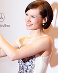 Alina Levshin poses with her trophy for German National Actress during Bambi Awards 2012 in Duesseldorf