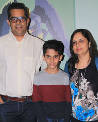 Subhash Kapoor with family during the special screening of Hollywood film Birdman in Mumbai