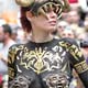 A model poses during a body art contest in the Black Sea port of Odessa, Ukraine.