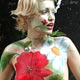 A model poses during a body art contest in the Black Sea port of Odessa.