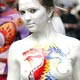 A model poses during Fourth International Body Art Contest in the Black Sea port of Odessa.