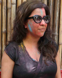 Zoya Akhtar at Shabana Azmi and Javed Akhtar's Holi bash