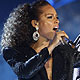 U.S. artists Jay-Z and Alicia Keys perform at the 30th Brit Awards ceremony at Earl`s Court in London