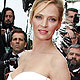 Uma Thurman, actress and jury member of the 64th Cannes Film Festival, poses on the red carpet in Cannes