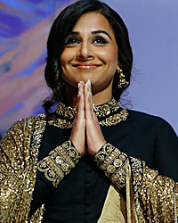 Jury member actress Vidya Balan arrives on stage during the closing ceremony of the 66th Cannes Film Festival in Cannes