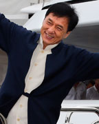 Actor Jackie Chan poses on a yatch during a photocall for the film 'Skiptrace' at the 66th Cannes Film Festival in Cannes