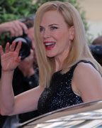 Jury member actress Nicole Kidman waves as she arrives at the Grand Hyatt Cannes Hotel Martinez on the eve of the opening of the 66th Cannes Film Festival in Cannes