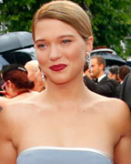 Cast members Tahar Rahim, Camille Lellouche, director Rebecca Zlotowski, cast members Lea Seydoux and Denis Menochet pose on the red carpet as they arrive for the screening of the film 'Grand Central' in competition in 'Un certain Regard' selection during the 66th Cannes Film Festival