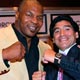 Former soccer star Diego Maradona and former world heavyweight boxing champion Mike Tyson pose for a photograph after the screening of Che by U.S director Steven Soderbergh