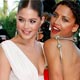 Models Noemie Lenoir and Doutzen Kroes arrive on the red carpet before the screening of La Frontiere de l`Aube by French director Philippe Garrel at the 61st Cannes Film Festival