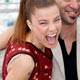 Argentinean director Pablo Trapero reacts with cast members Martina Gusman and Elli Medeiros during a photo call for the film Leonera at the 61st Cannes Film Festival