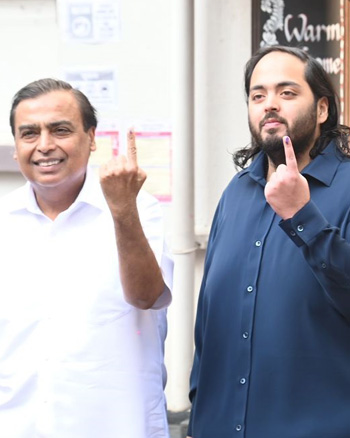 Mukesh Ambani and Anant Ambani