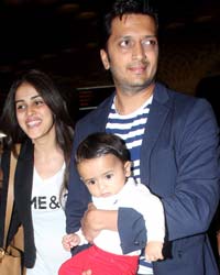 Genelia D'Souza and Ritesh Deshmukh with their son