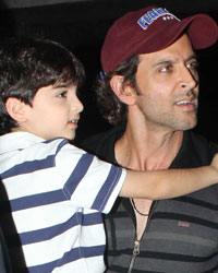 Hrithik Roshan with his son and Goldie Behl