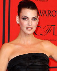 Linda Evangelista arrives at the 2013 Council of Fashion Designers of America (CFDA) awards in New York