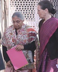 Sheila Dikshit and Sonia Gandhi