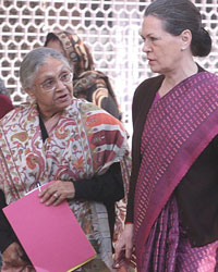 Sheila Dikshit and Sonia Gandhi