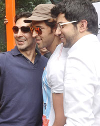 Dino Morea, Hrithik Roshan and Aditya Thackeray