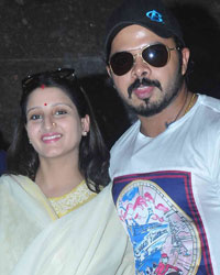 S Sreesanth with his wife Bhuvneshwari