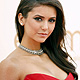 Nina Dobrev poses as she arrives at the 63rd Primetime Emmy Awards in Los Angeles