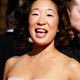 Sandra Oh arrives at the 59th Primetime Emmy Awards in Los Angeles