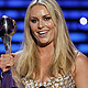 U.S. skier Lindsey Vonn reacts after being named 'Best Female Athlete' at the 2011 ESPY Awards in Los Angeles