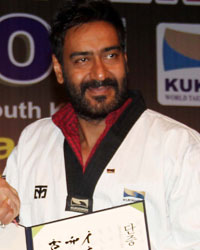 Felicitation of Ajay Devgan by Taekwondo Masters