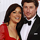 German TV presenter and actress Miriam Pielhau and Thomas Hanreich pose on the red carpet as they arrive for the German Film Prize (Lola) ceremony in Berlin