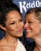 Actresses Sherri Saum and Teri Polo arrive at the 24th Annual GLAAD Media Awards at JW Marriott Los Angeles at L.A. LIVE in Los Angeles, California