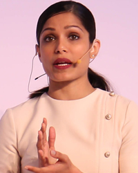 Freida Pinto during a conference exploring game-changing ways, Womenwill today hosted by Google