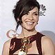 Actress Margulies poses with her award for Best Performance by an Actress in a Television Series-Drama