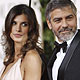 George Clooney and girlfriend Elisabetta Canalis arrive at the 67th annual Golden Globe Awards in Beverly Hills