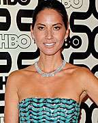 Actress Olivia Munn arrives at the HBO after party after the 70th annual Golden Globe Awards in Beverly Hills