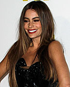 Actress Sofia Vergara arrives at the FOX after party after the 70th annual Golden Globe Awards in Beverly Hills, California