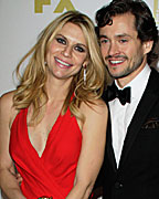 Actress Claire Danes and husband actor Hugh Dancy arrive at the FOX after party after the 70th annual Golden Globe Awards in Beverly Hills