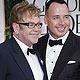 Elton John and partner David Furnish arrive at the 69th annual Golden Globe Awards in Beverly Hills