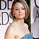 Jodie Foster poses as she arrives at the 69th annual Golden Globe Awards in Beverly Hills